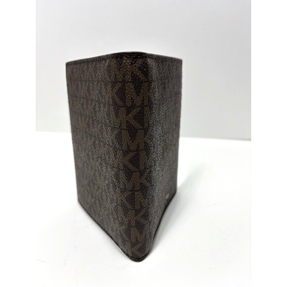 Michael Kors Women’s Fold Wallet Designer Document Carrier Brown Leather Mini - Picture 9 of 10